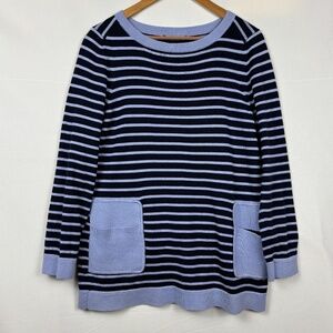 Brooks Brothers Women Supima Cotton Tunic Sweater Sz XL  Breathable Coastal Blue